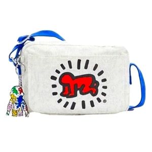 Kipling Abanu Medium Keith Haring Crossbody Bag Zipper Pouch Adjustable Strap